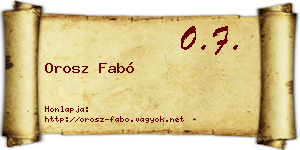 Orosz Fabó névjegykártya